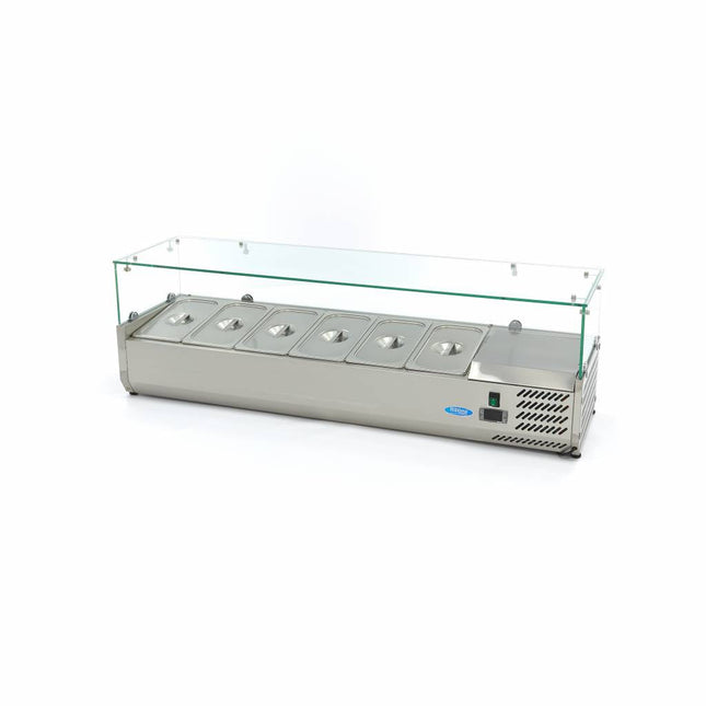 Bordplade Prep Køleskab - 140cm - Passer til 6 x 1/3 GN