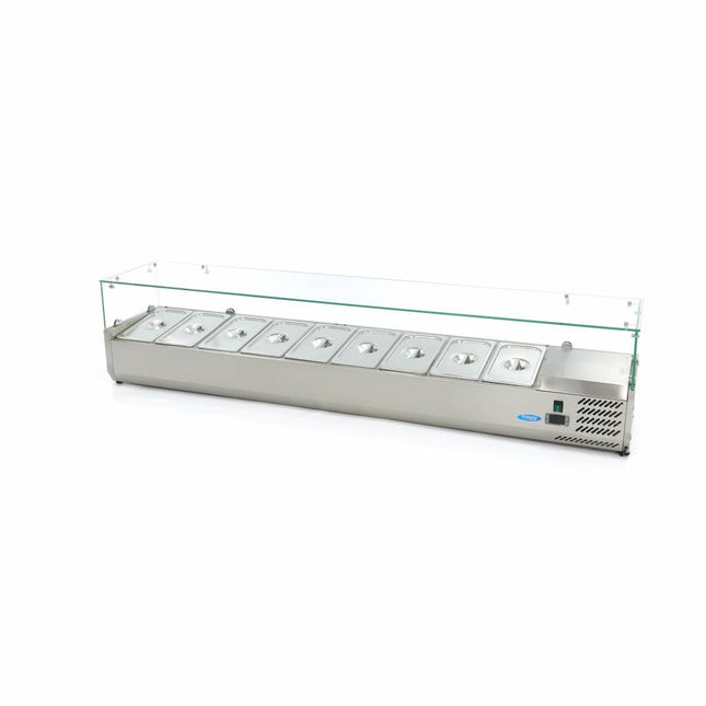 Bordplade Prep Køleskab - 200cm - Passer til 9 x 1/3 GN