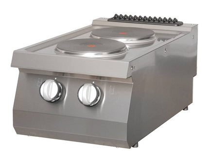 Heavy Duty komfur - 2 brændere - Enkelt enhed - 70 cm dyb - Elektrisk