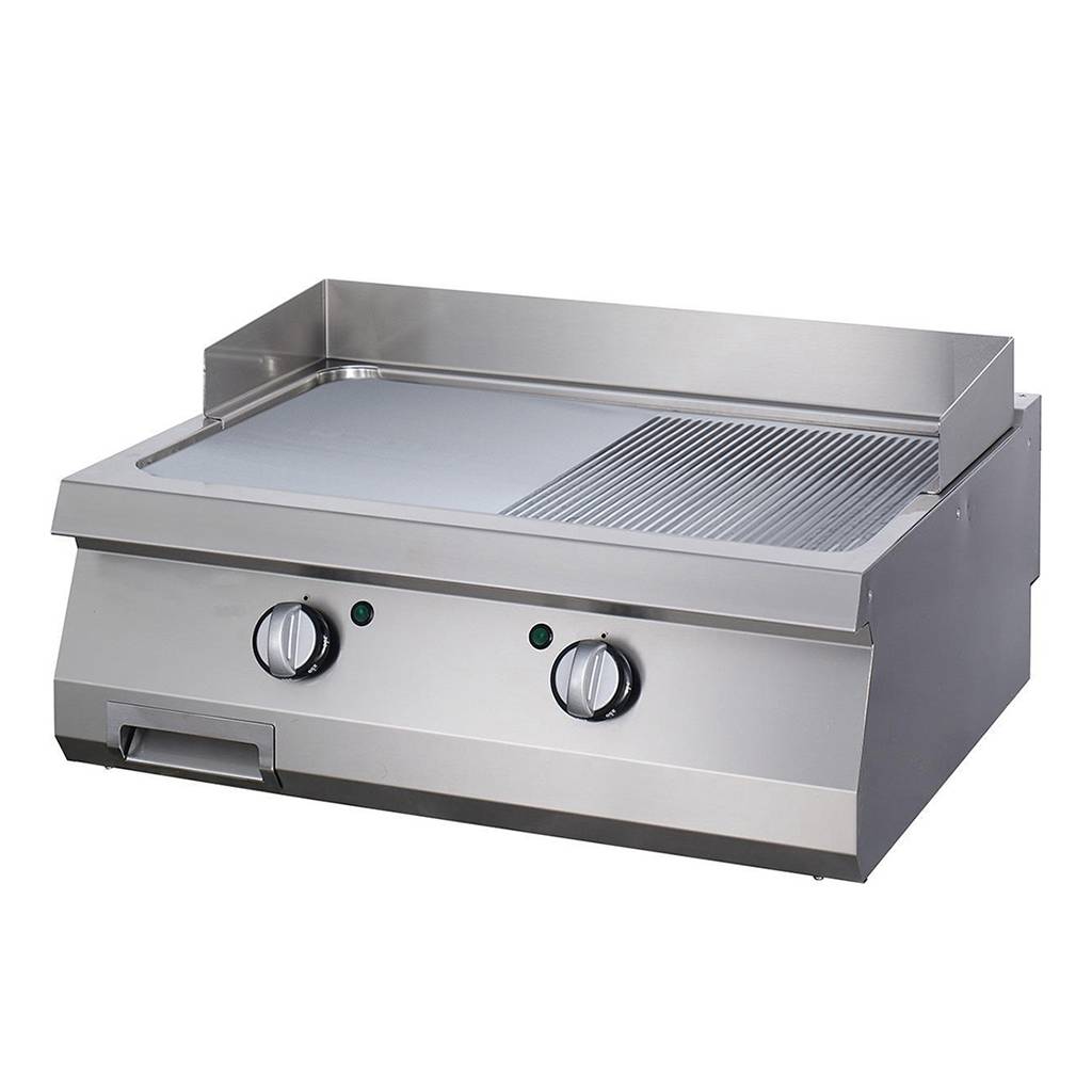 Kraftig stegeplade - Halvt riflet - Dobbelt enhed - 70 cm dyb - Elektrisk