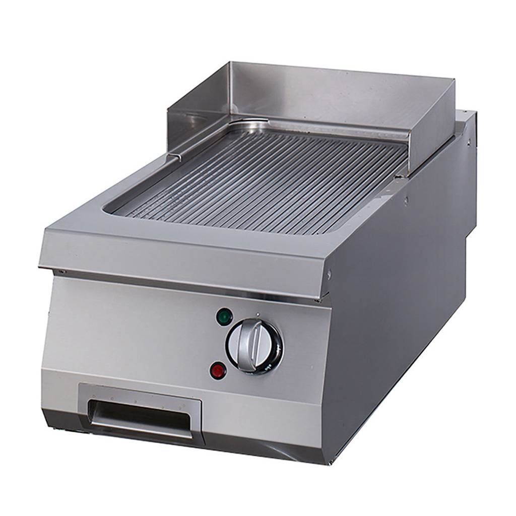 Kraftig stegeplade - Rillet krom - Enkel enhed - 70 cm dyb - Elektrisk