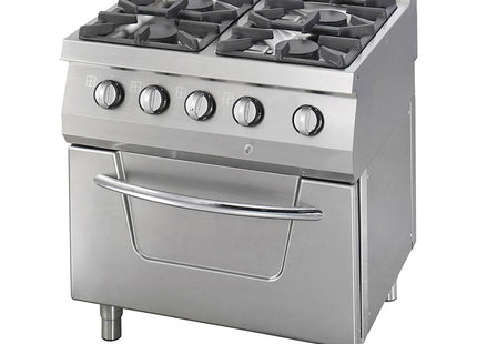 Kraftig Komfur - 4 Blus - Dobbelt Enhed - 70 cm Dyb - 37 kW - Gas inkl Ovn