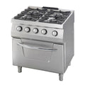 Kraftig Komfur - 4 Blus - Dobbelt Enhed - 70 cm Dyb - 37 kW - Gas inkl Ovn