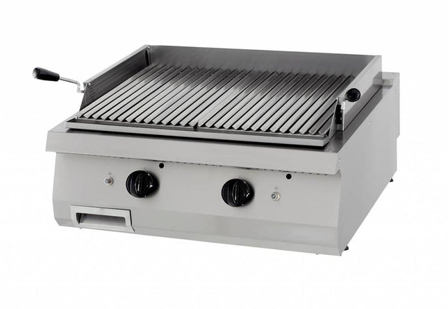 Heavy Duty Lavasten Grill - Dobbelt enhed - 70 cm dyb - Gas