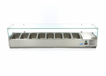 Bordplade Prep Køleskab - 180cm - Passer til 8 x 1/3 GN