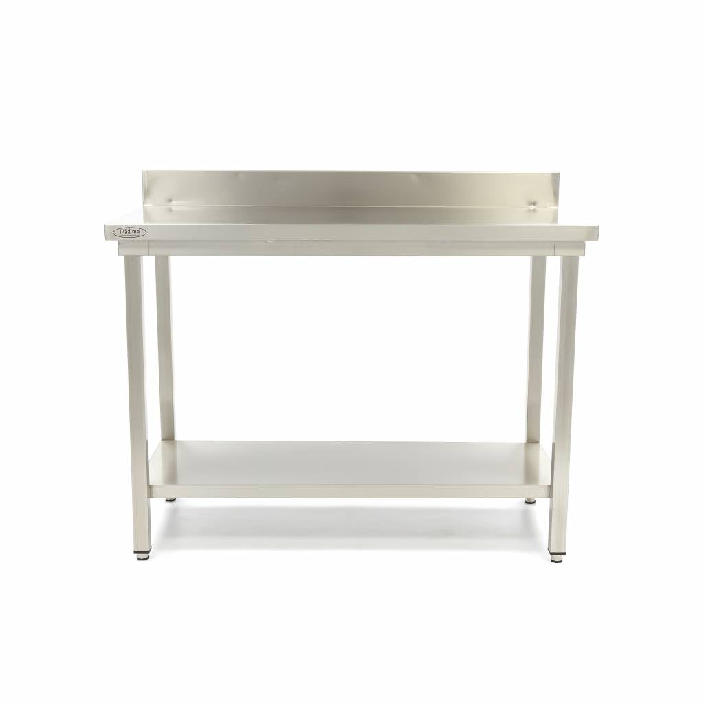 Rustfrit Stål Bord - 80 x 70 cm - Justerbar Højde - med Opkant