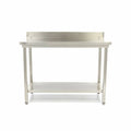 Stainless Steel Table - 100 x 70cm - Adjustable Height - with Backsplash