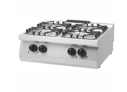 Kraftig Komfur - 4 Blus - Dobbelt Enhed - 70 cm Dyb - 27kW - Gas