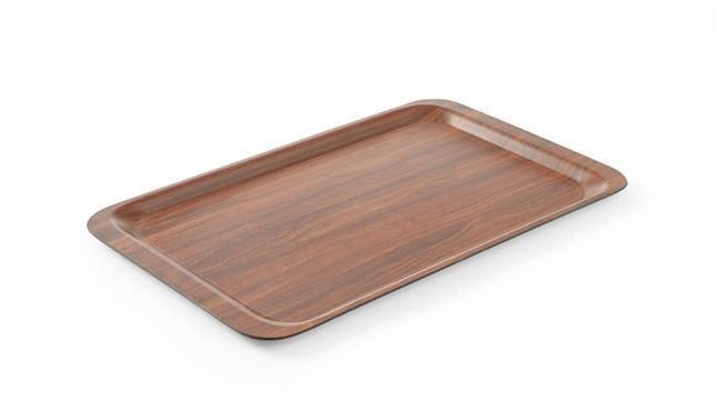 Serveringsbakke, rektangulær, skridsikker, lamineret, AmerBox, Mahogany, 330x430mm