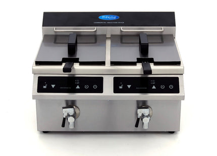 Friture - 2 x 8L - 2 Kurve - med aftapningshane - Induktion