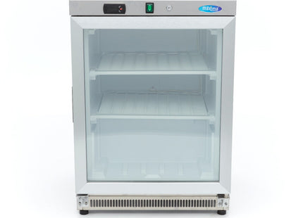 Fryser - 200L - Rustfrit stål - med glasdør