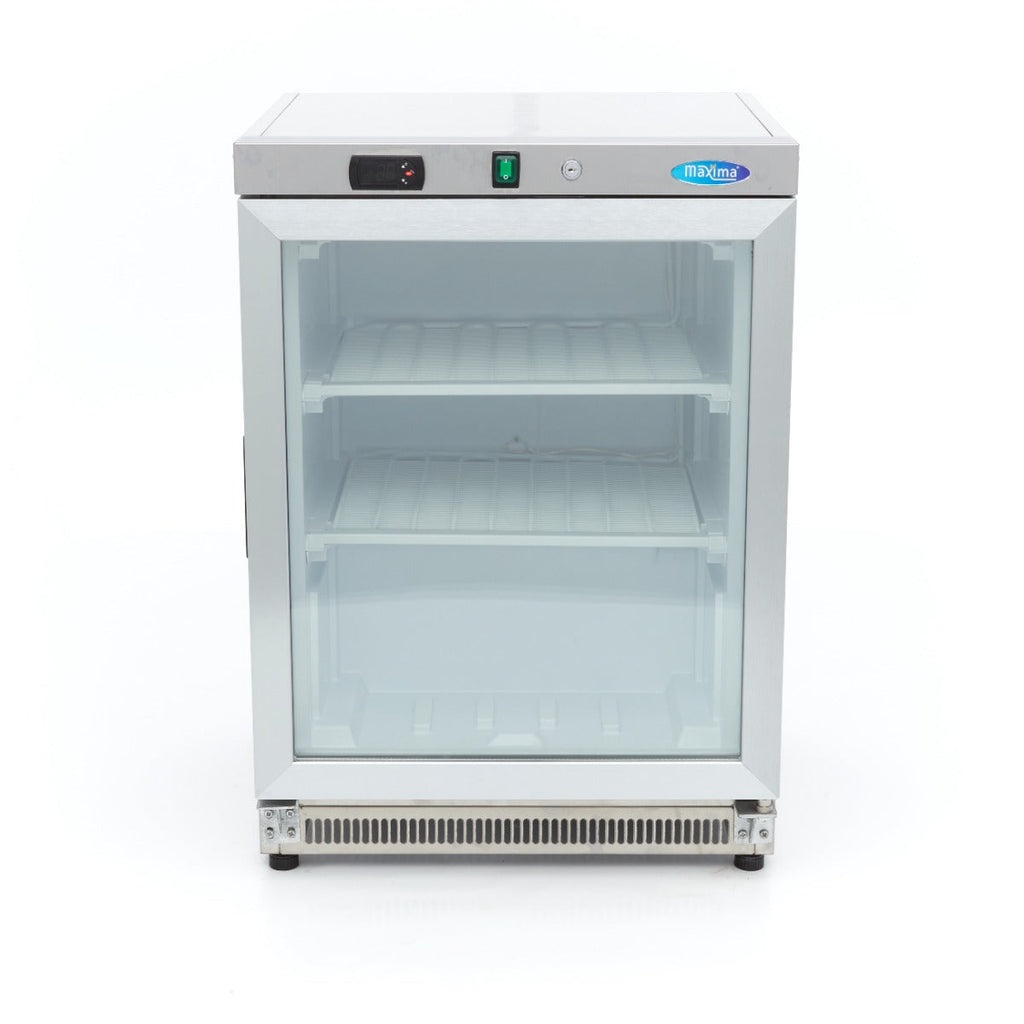 Fryser - 200L - Rustfrit Stål - med Glaslåge