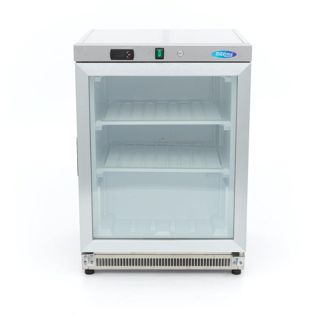 Fryser - 200L - Rustfrit stål - med glasdør