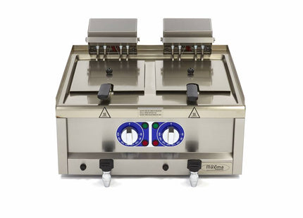 Friture - 2 x 10L - 2 Kurve - med Aftapningshane - 400V