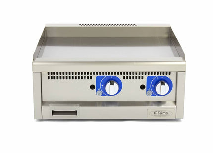 Stegeplade af kommerciel kvalitet - Glat - Dobbelt enhed - 60 cm dyb - Gas