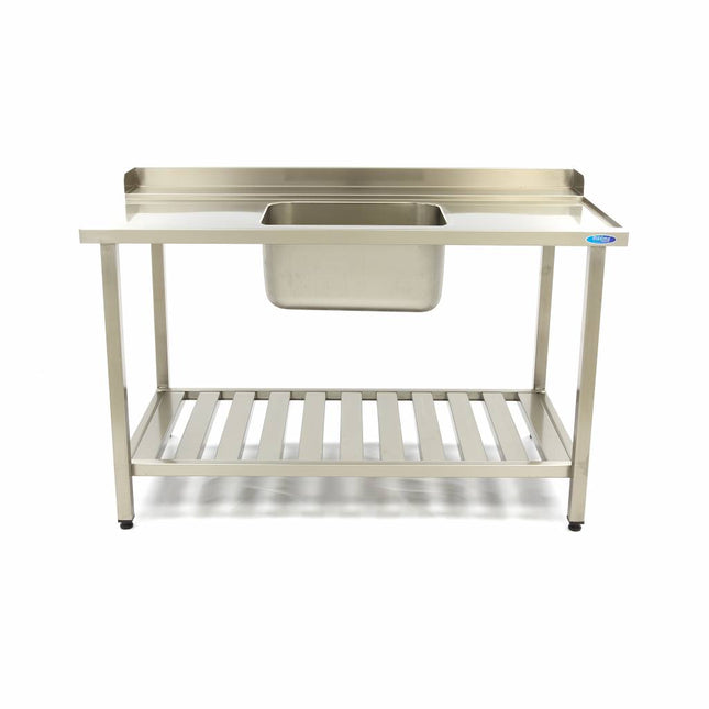 Opvaskemaskine bord - 120 x 75cm - Højre - med vask og Backsplash - inkl. Opbevaring Hylde