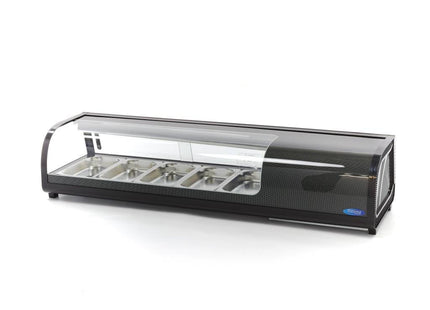 Sushi og Tapas Display - 52L - inkl 5 x 1/3 GN - Bordplade