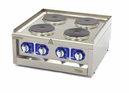 Kommerciel komfur - 4 brændere - Dobbelt enhed - 60 cm dyb - 400V