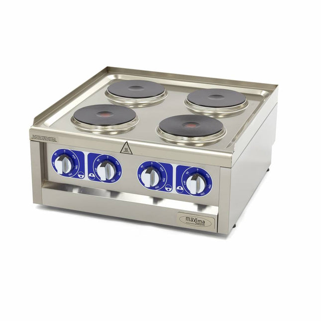 Kommerciel komfur - 4 brændere - Dobbelt enhed - 60 cm dyb - 400V