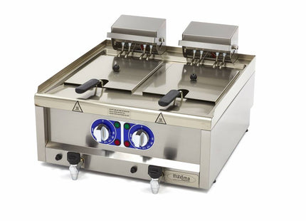 Friture - 2 x 10L - 2 Kurve - med Aftapningshane - 400V
