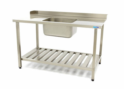 Opvaskemaskine bord - 120 x 75cm - Højre - med vask og Backsplash - inkl. Opbevaring Hylde