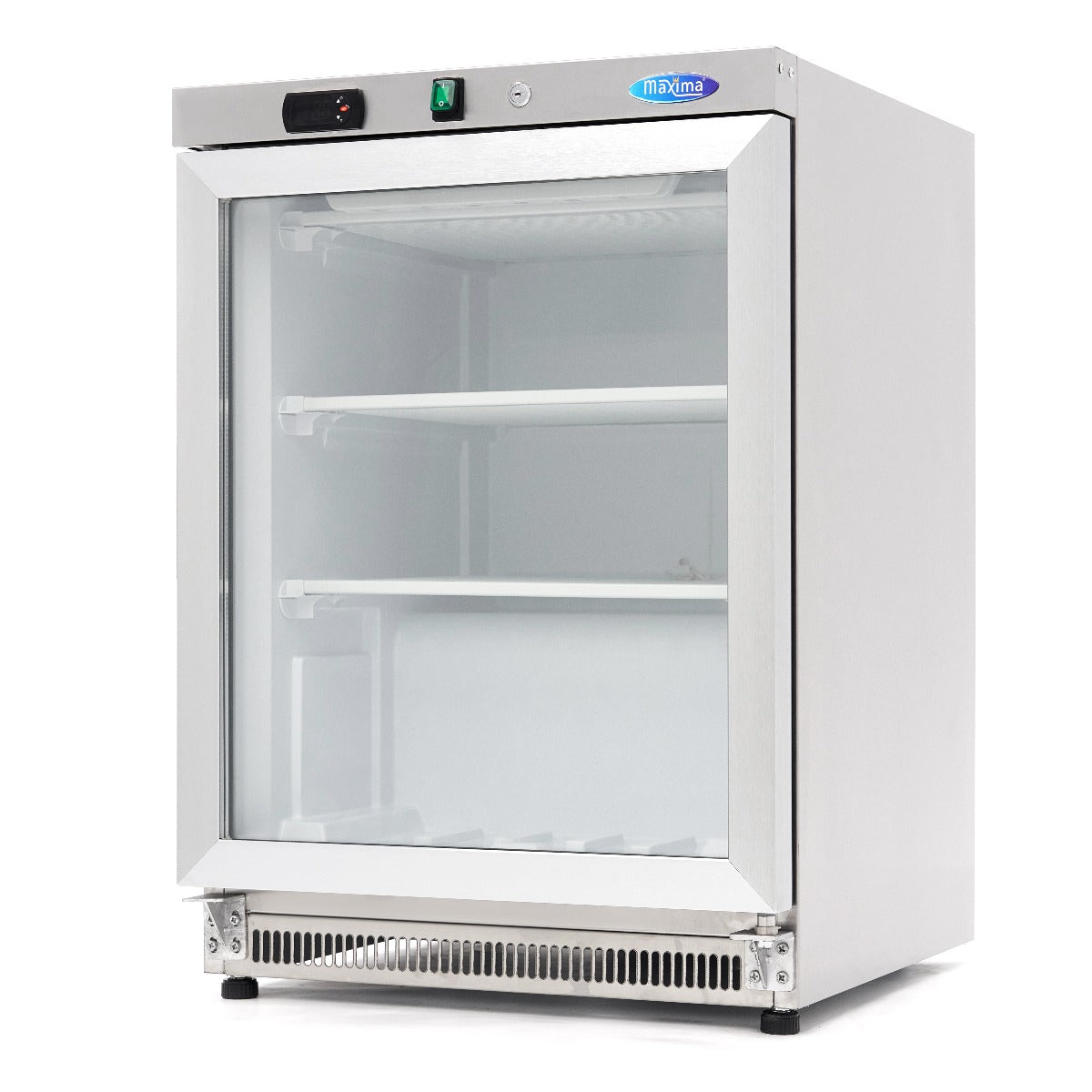 Fryser - 200L - Rustfrit Stål - med Glaslåge