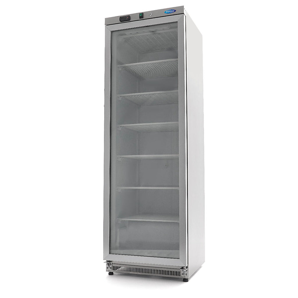 Fryser - 400L - Rustfrit Stål - med Glasdør