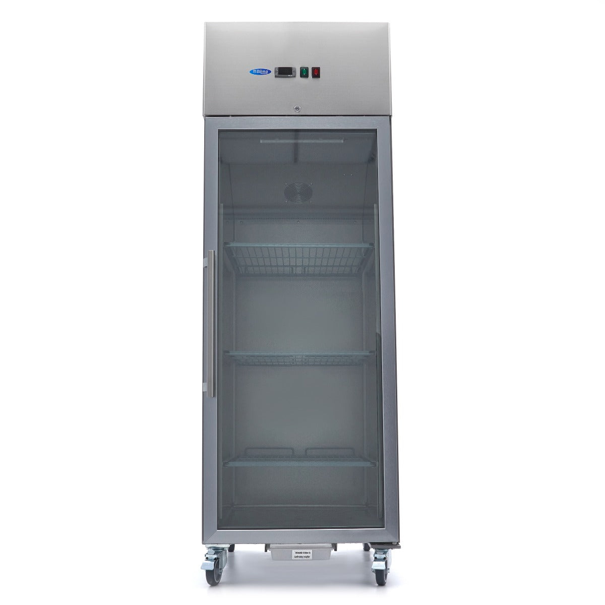 Fryser - 600L - 3 justerbare hylder (2/1GN) - Rustfrit stål - med glasdør