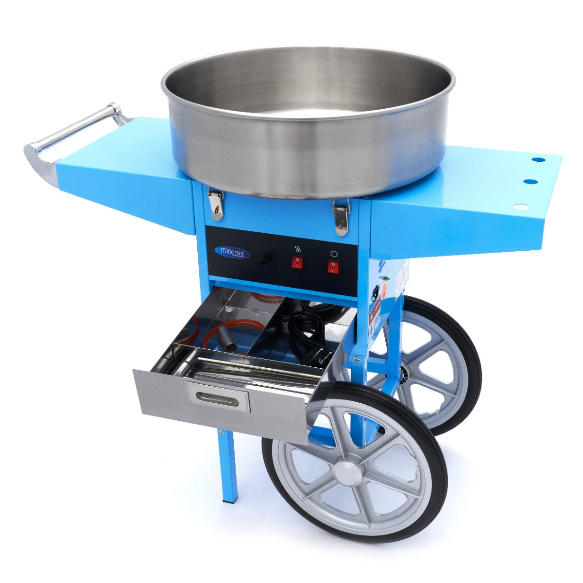 Candy Floss Machine – Ø 52cm – Blå – med vogn