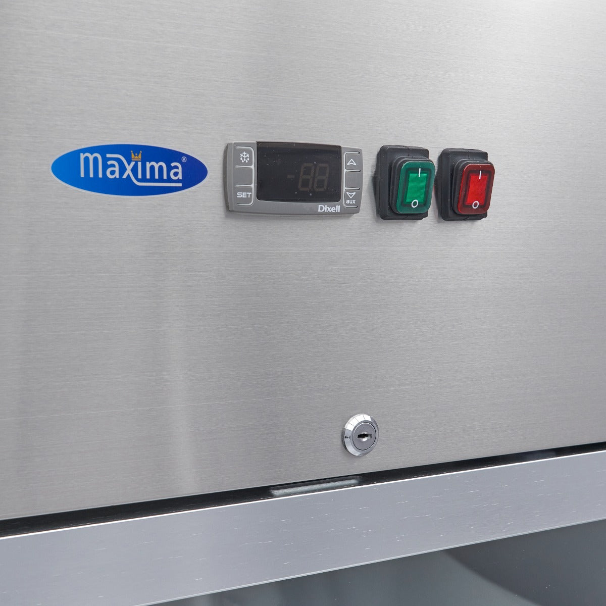 Fryser - 600L - 3 justerbare hylder (2/1GN) - Rustfrit stål - med glasdør