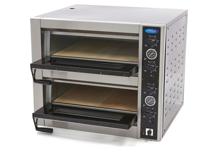 Pizzaovn - Passer til 4 x Ø30cm Pizzaer - Dobbeltdæk