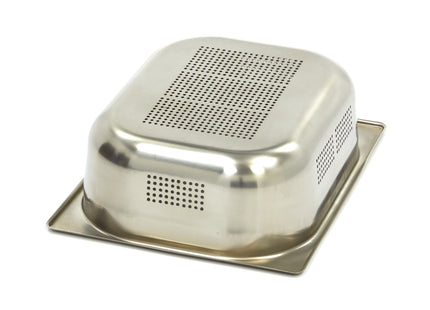 Gastronorm beholder - 1/2 GN - 10 cm dyb - Rustfrit stål - Perforeret