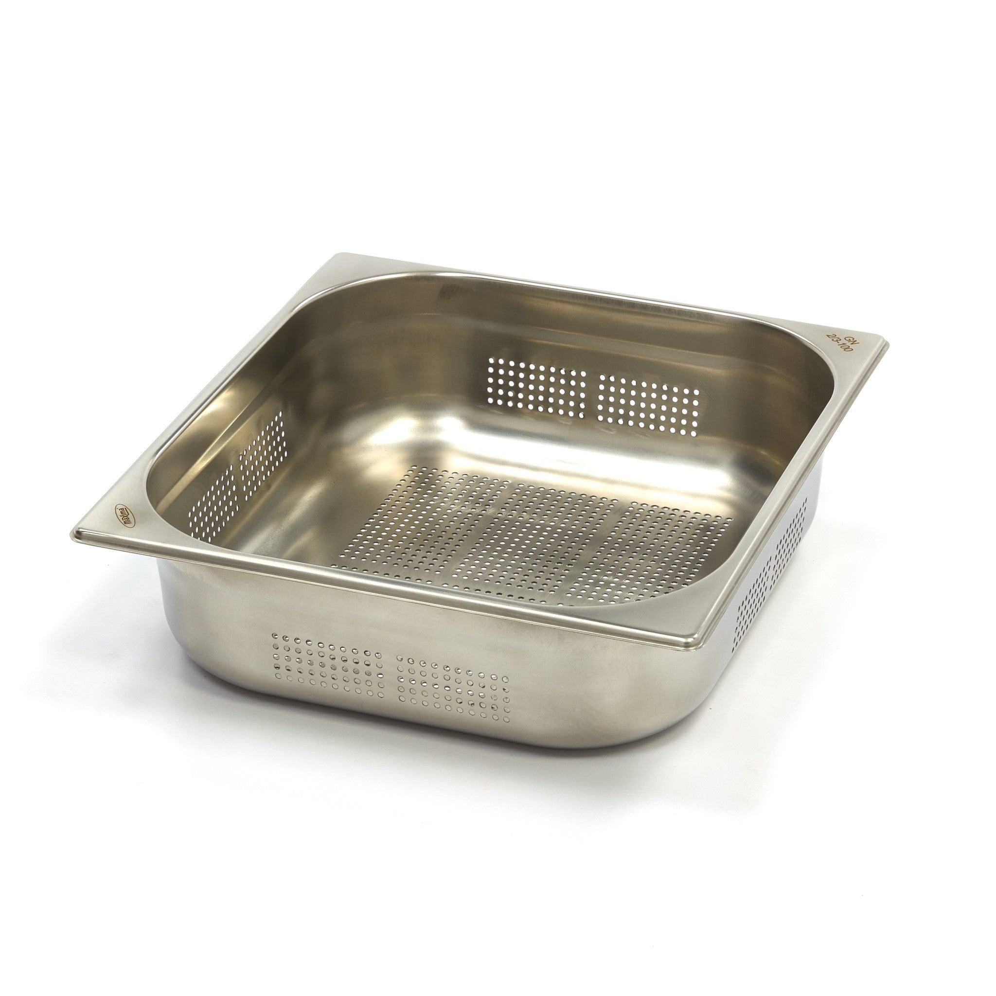 Gastronorm Kantine - 2/3 GN - 10 cm Dyb - Rustfrit Stål - Perforeret