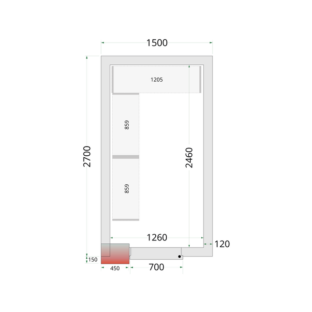 Kølerum 120 mm - CR 150x270x220