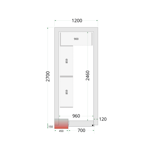 Kølerum 120 mm - CR 120x270x220