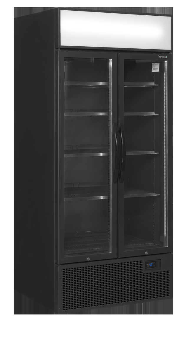 Sort 2-dørs displaykøler med baldakin - FSC891H Sort