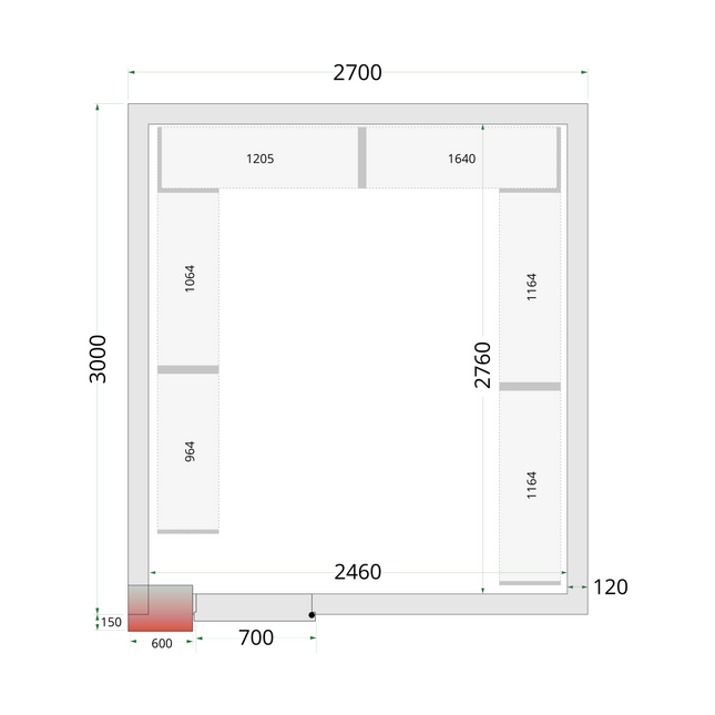 Kølerum 80 mm - CR 270x300x220