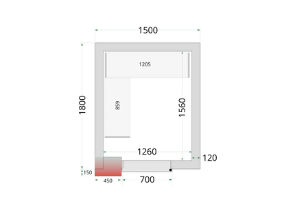 Kølerum 120 mm - CR 150x180x220