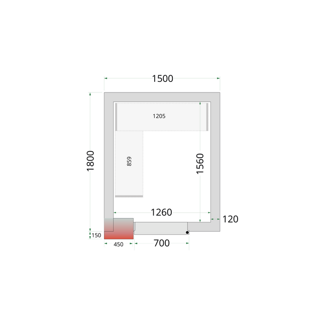 Kølerum 120 mm - CR 150x180x220