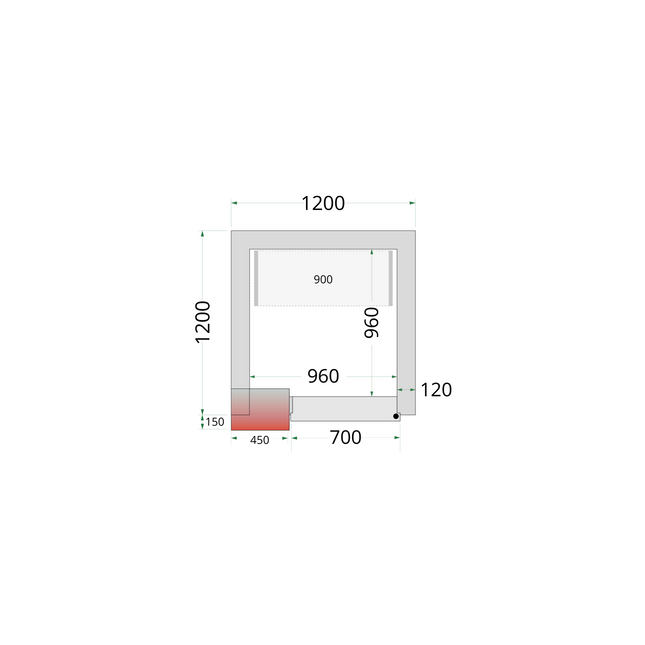 Kølerum 120 mm - CR 120x120x220