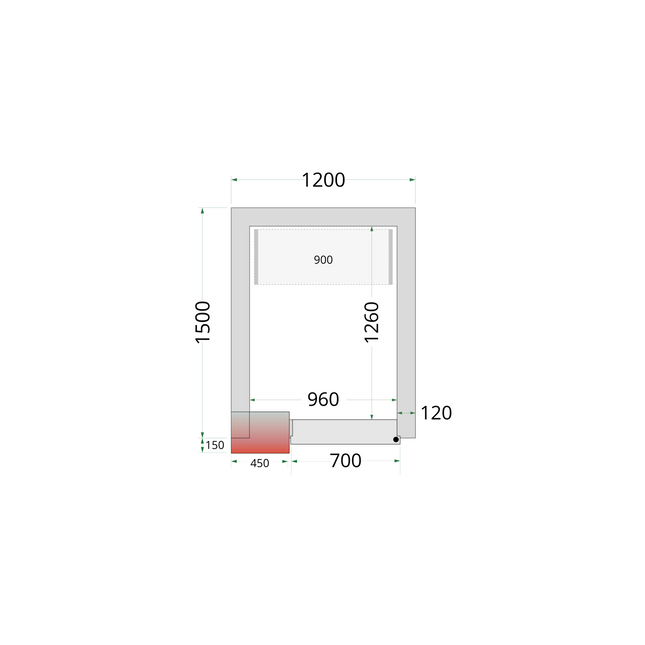 Kølerum 120 mm - CR 120x150x220