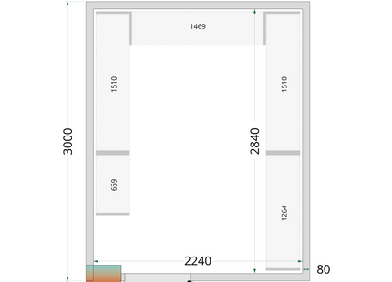 Kølerum 80 mm - CR 240x300x212 NF
