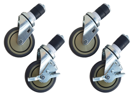 ARBEJDSBORD hjul 4 stk - 2 med bremser - 4 tommer / 10,2 cm