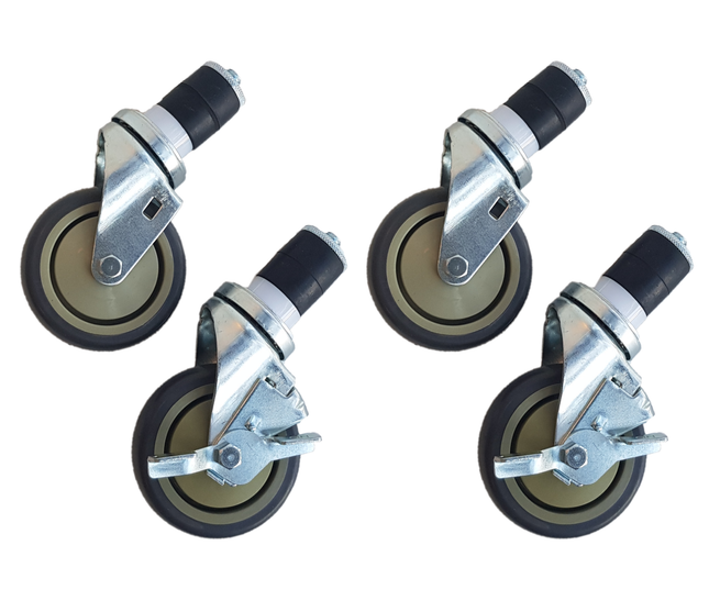 ARBEJDSBORD hjul 4 stk - 2 med bremser - 4 tommer / 10,2 cm