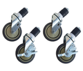 Arbejdsbords hjul 4 stk. - 2 med bremser - 4 tommer / 10,2 cm