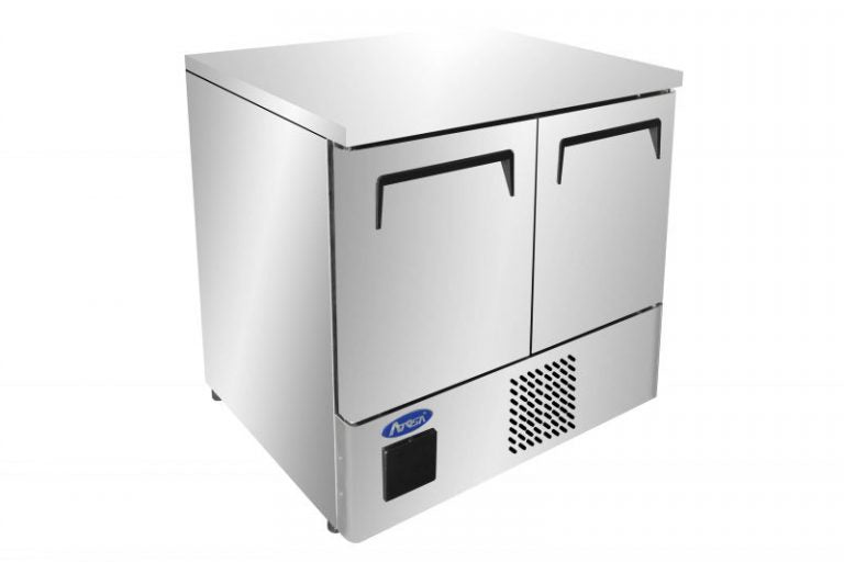 Industrikøleskab i rustfrit stål - 2 låger - 140 liter