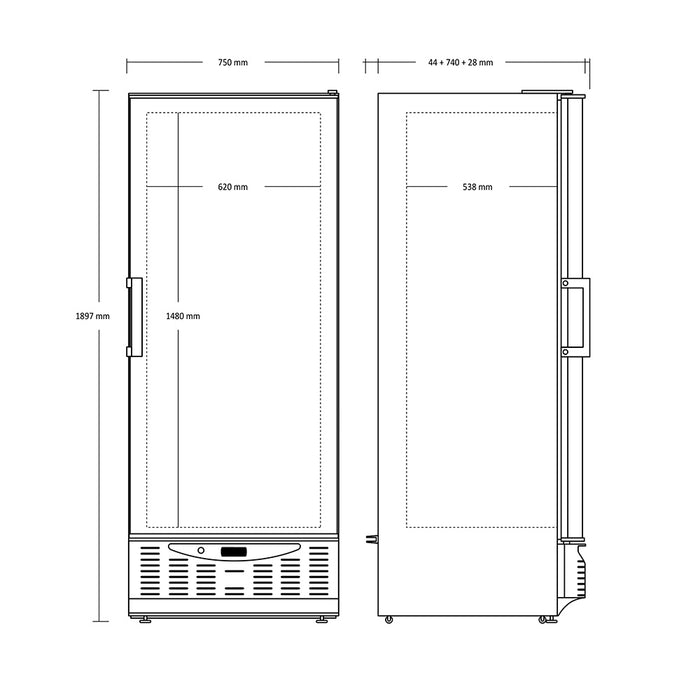 Køleskab - Lagerkøleskab - 455 liter netto - GN 2/1