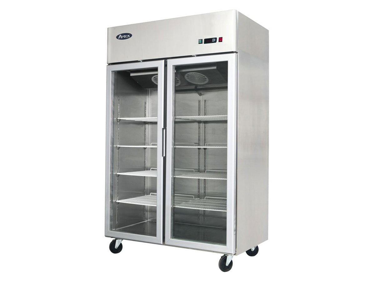 Køleskab - 2 glasdøre - Rustfrit stål - 620 liter