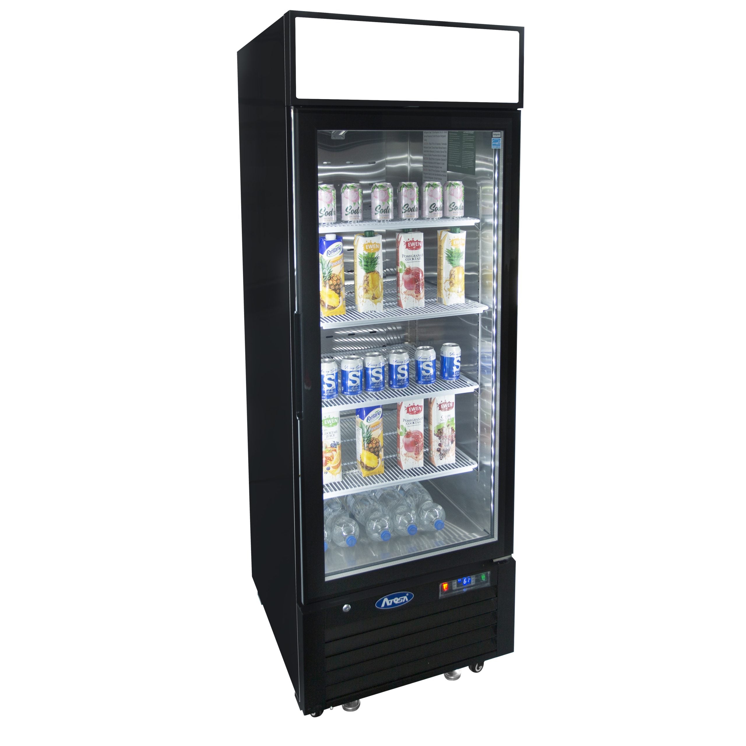 Displayfryser - 1 låge - Sort - 405 liter