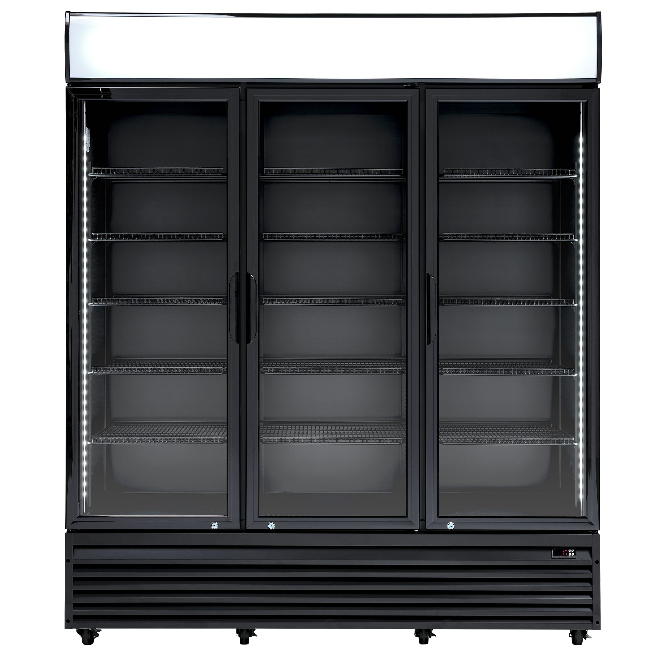 Displaykøleskab - 1150 liter - 3 låger - sort